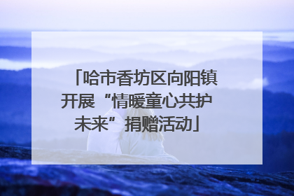 哈市香坊区向阳镇开展“情暖童心共护未来”捐赠活动